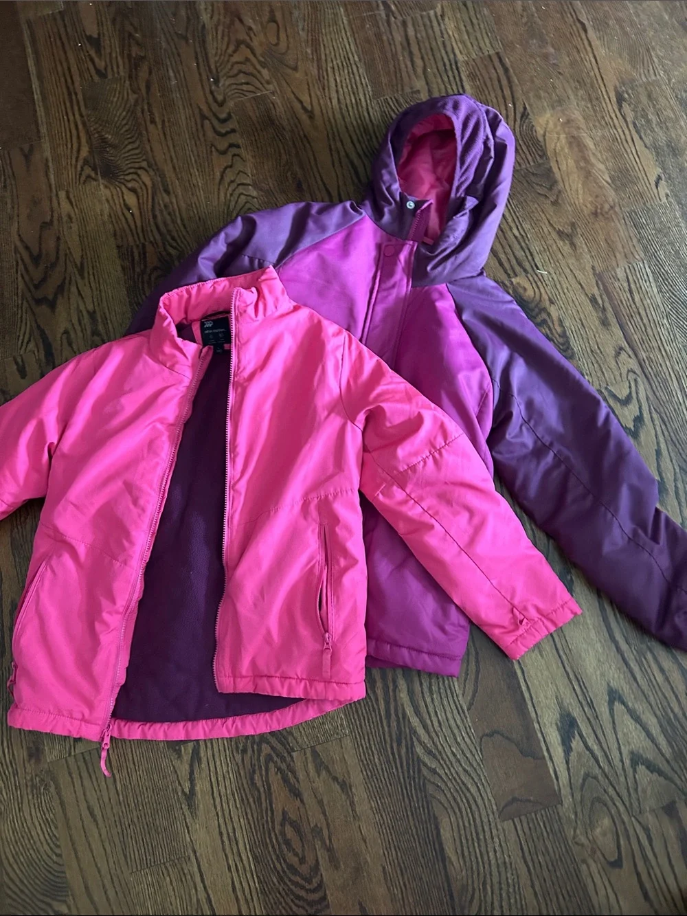 all in motion Pink & Purple Hooded Puffer Jacket